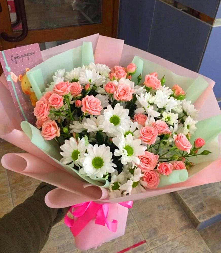 Букет цветов из: Розы и Хризантемы в Милютинской