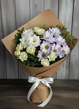 Букет цветов из:  Хризантемы и Розы #REPLACE_PRED# Милютинской