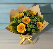 Букет цветов из:  Герберы и Хризантемы в Милютинской