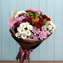 Букет цветов из:  Розы, Хризантемы и Альстромерии #REPLACE_PRED# Милютинской