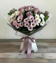Букет цветов из:  Хризантемы и Розы в Милютинской