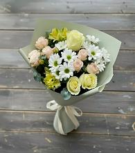Букет цветов из:  Альстромерии, Розы и Хризантемы #REPLACE_PRED# Милютинской